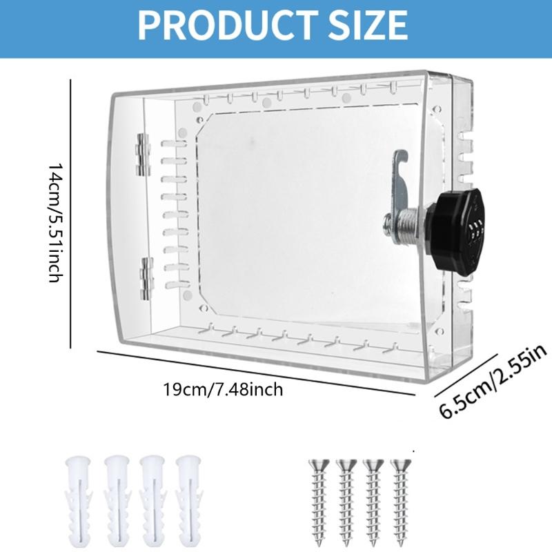 Thermostat Security Lock Box with Clear Designs Includes Combination Lock Accessories for Protecting Wall Thermostats