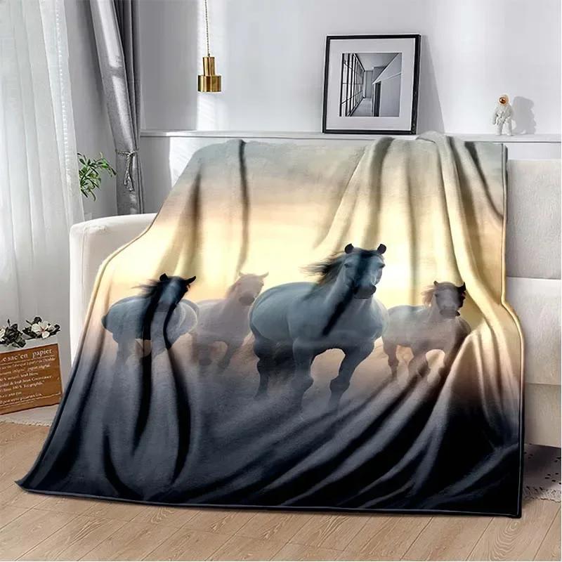 3D Print Cartoon Pentium Horse Flannel Blanket,Multi-purpose Holiday Gift Blanket Warm And Soft Blankets All Seasons