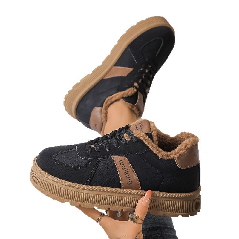 thick-soled velvet board shoes autumn and winter women's shoes new sports and leisure shoes color matching women's shoes