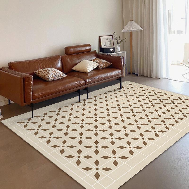 Einfacher Teppich für Wohnzimmer, Sofa, Couchtisch, Schlafzimmer, pflegeleicht, Bettvorleger