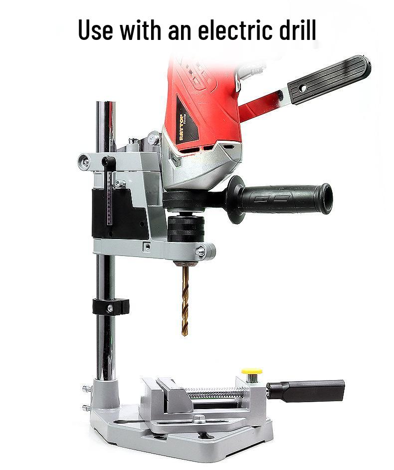 Mini Hand Drill Stand & Multifunction Bench Press with Flat-Nose Pliers and Table Vise