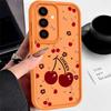 Red Cherry Print Lens Protection Soft Case For Samsung S25 S26 Ultra S24 FE S23 Plus A16 A56 A36 A55 A26 A25 A15 A35 A54 A17 A27 A37 A57 Phone Cover