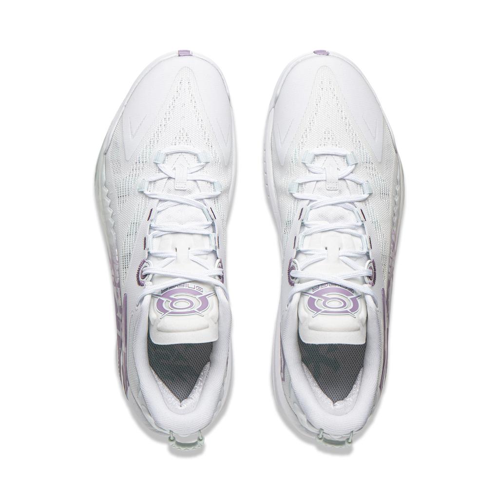 Li Ning Abrasion Resistant Rebound Grip Low top Basketball Shoes Men's White Purple ABFV005-12