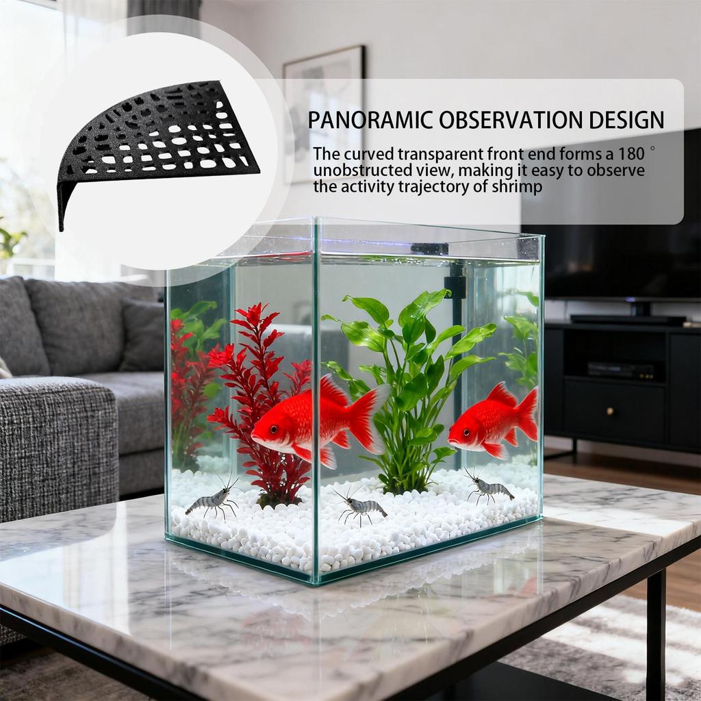 Shrimp Cave 2-Piece Fish Breeding Cave Shrimp Tunnel For Tank 180 Degree Viewing Stealth Habitat For Beginners Aquatic Pet