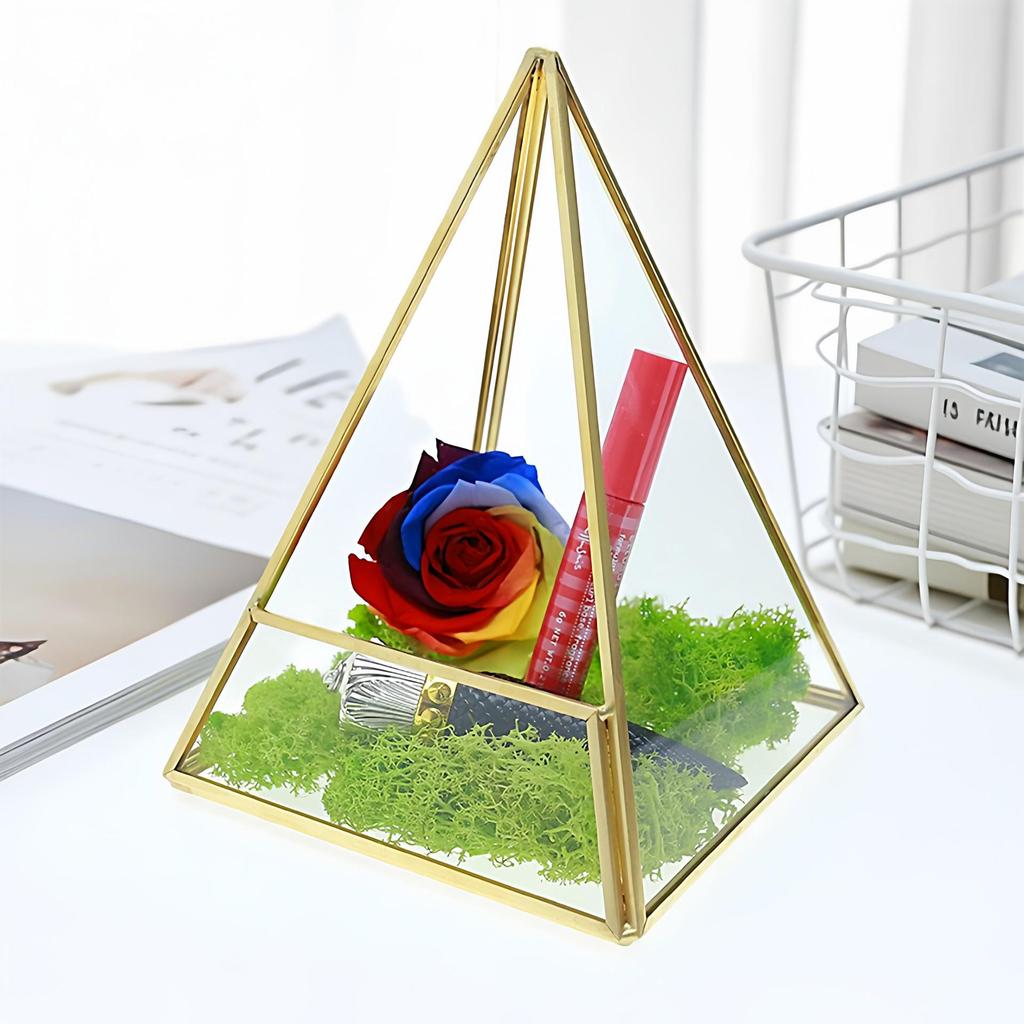 Nordic Glass Dome Geometric Greenhouse Vase: Decorative Flower Ornament for Home or Coffee Shop