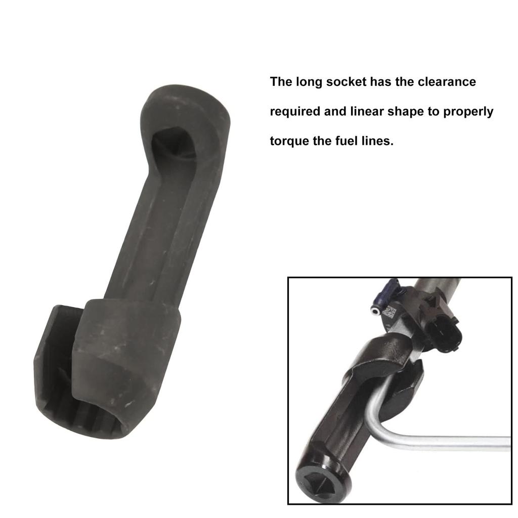 Fuel Injector Socket, 42cr Steel 17mm Fuel Injection Line Socket O2 Sensor Claw Foot