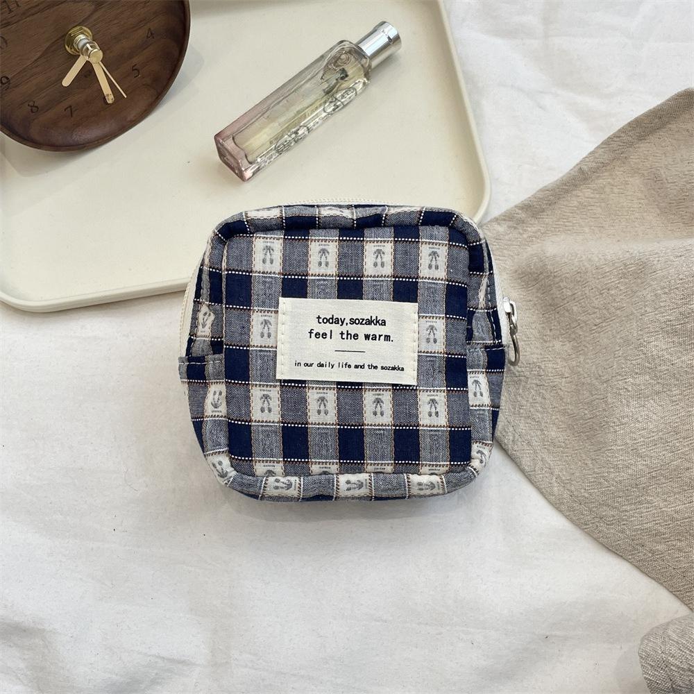 Plaid Cosmetic Bag for Women Christmas Gift Travel Makeup Organizer Portable Storage Pouch Autumn Winter New Style