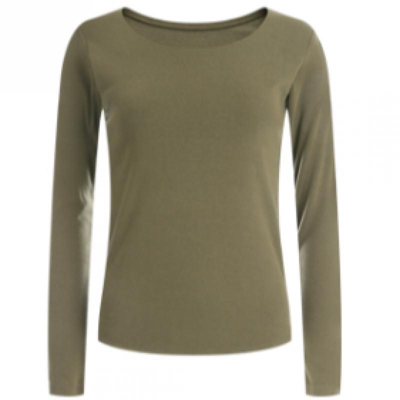 Shop   Women Long Sleeve Round T shirT Black Dai Wsh 12128