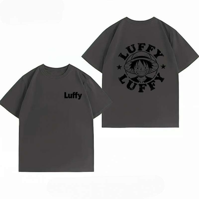 Unisexs Clothing New 100 Cotton Summer TShirt One Piece Unisexs TShirt Luffy Red Stamp Print Casual Unisexs TShirt