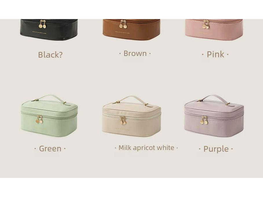 High-Value Large Capacity PU Travel Toiletry Bag - Portable, Waterproof, and Stylish Cosmetic Storage