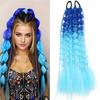 20" Colored Hair Extensions Lightweight with Hair Tie Kids Bubble Ponytail Extension Fashion Women Handmade Braided
