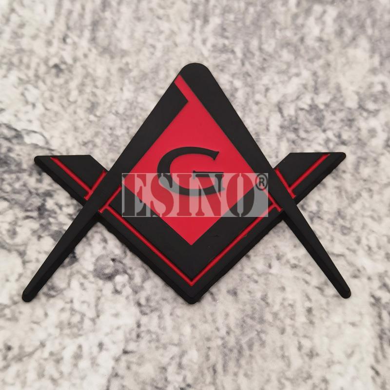 Nowe 3D Masoneria Bractwo Wolnomularskie Metal Chrom Cynk Stop Klejący Emblemat Odznaka Dekoracyjna Naklejka Akcesorium Samochodowe