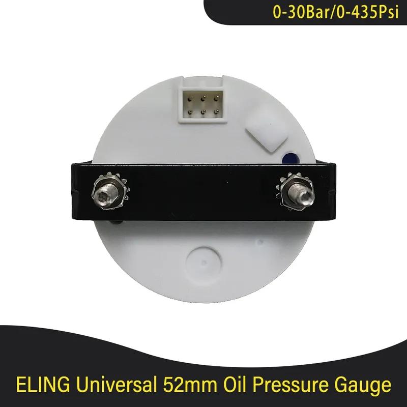 52mm Waterproof Oil Pressure Gauge Meter 0-30Bar 0-435Psi with Red Backlight for 12V 24V Truck Yacht Car Boat Universal