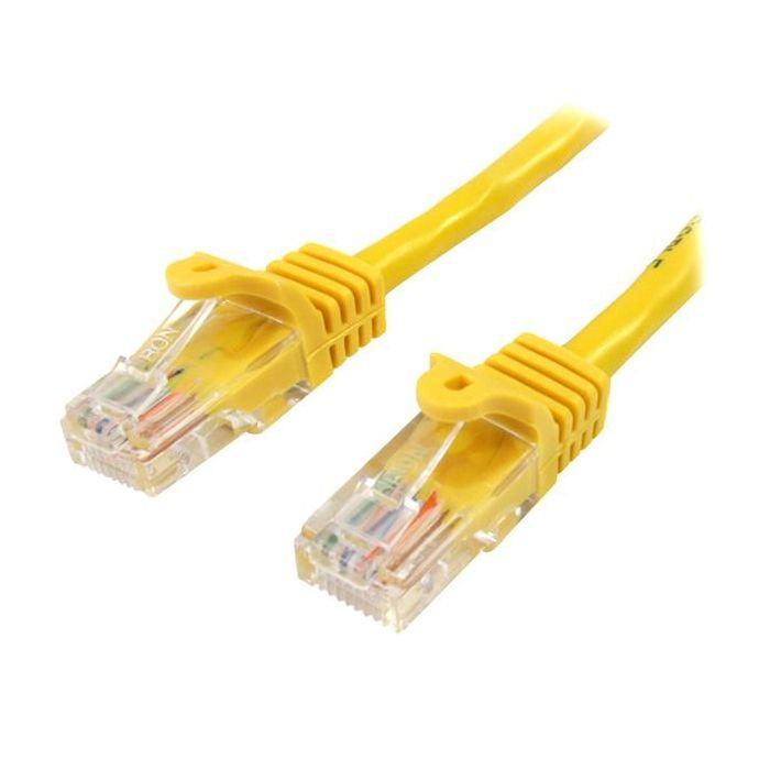 STARTECH Câble réseau Cat5e UTP sans crochet - 10 m Jaune - Cordon Ethernet RJ45 anti-accroc - Câble patch