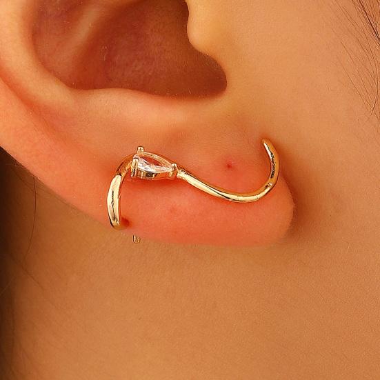 Earrings for Women S-Shape Cubic Zirconia Stud Earrings Jewelry Gift for Her On Valentine's Day Birthday Party