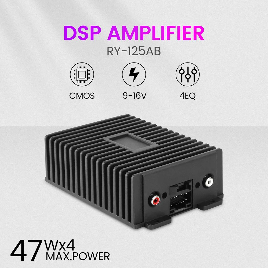 DSP Amplifier Box Car Radio Stereo 4x47W for Android Auto Audio High Power Improve Sound Upgrade Bass Subwoofer Adjustment Kit