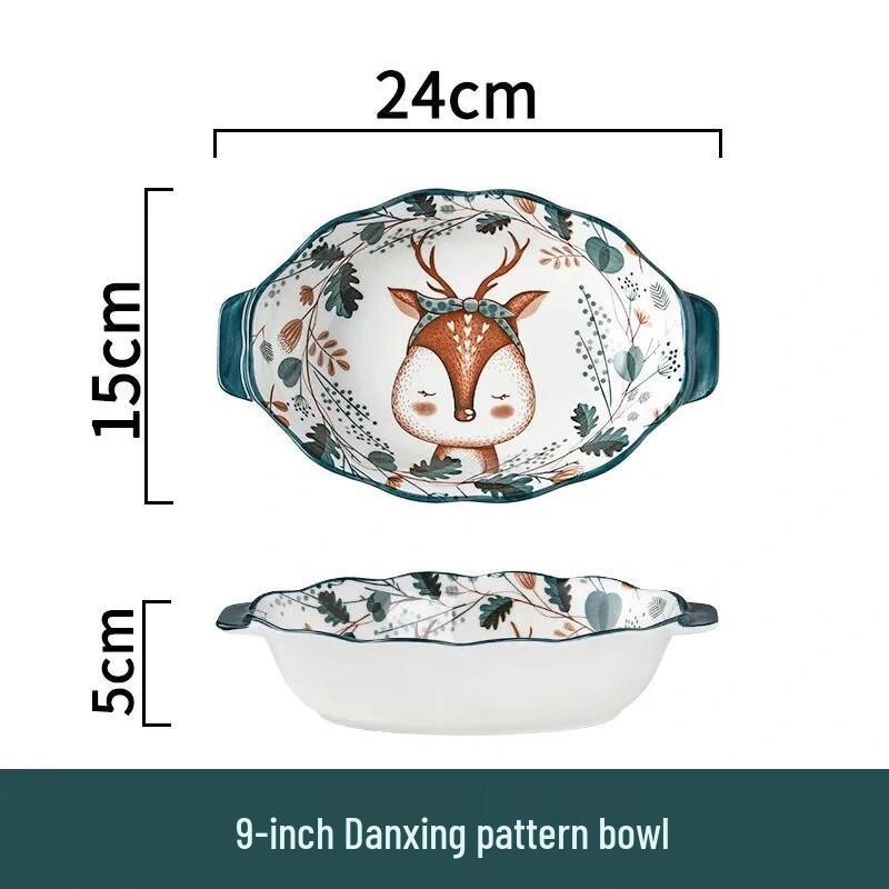 Cute Cartoon Deer Ceramic Dinner Plate