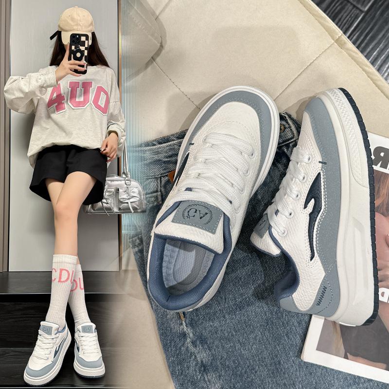 Spring and Autumn New Sports and Leisure Ins Platform Leather Single Shoes Board Shoes