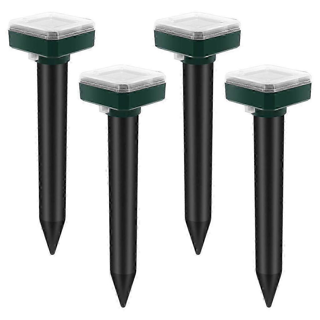 Mole Repellent, 4 Pack Ultrasonic Animal Repellent Solar Powered and Vole Chaser Humane Rodent Repellent