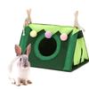 Atmungsaktives Versteckzelt für Kleintiere, Kaninchen, Hamster, Chinchilla, Grünes Zelt-Haus, Langlebig, Faltbar, Tragbar, Haustierzelt