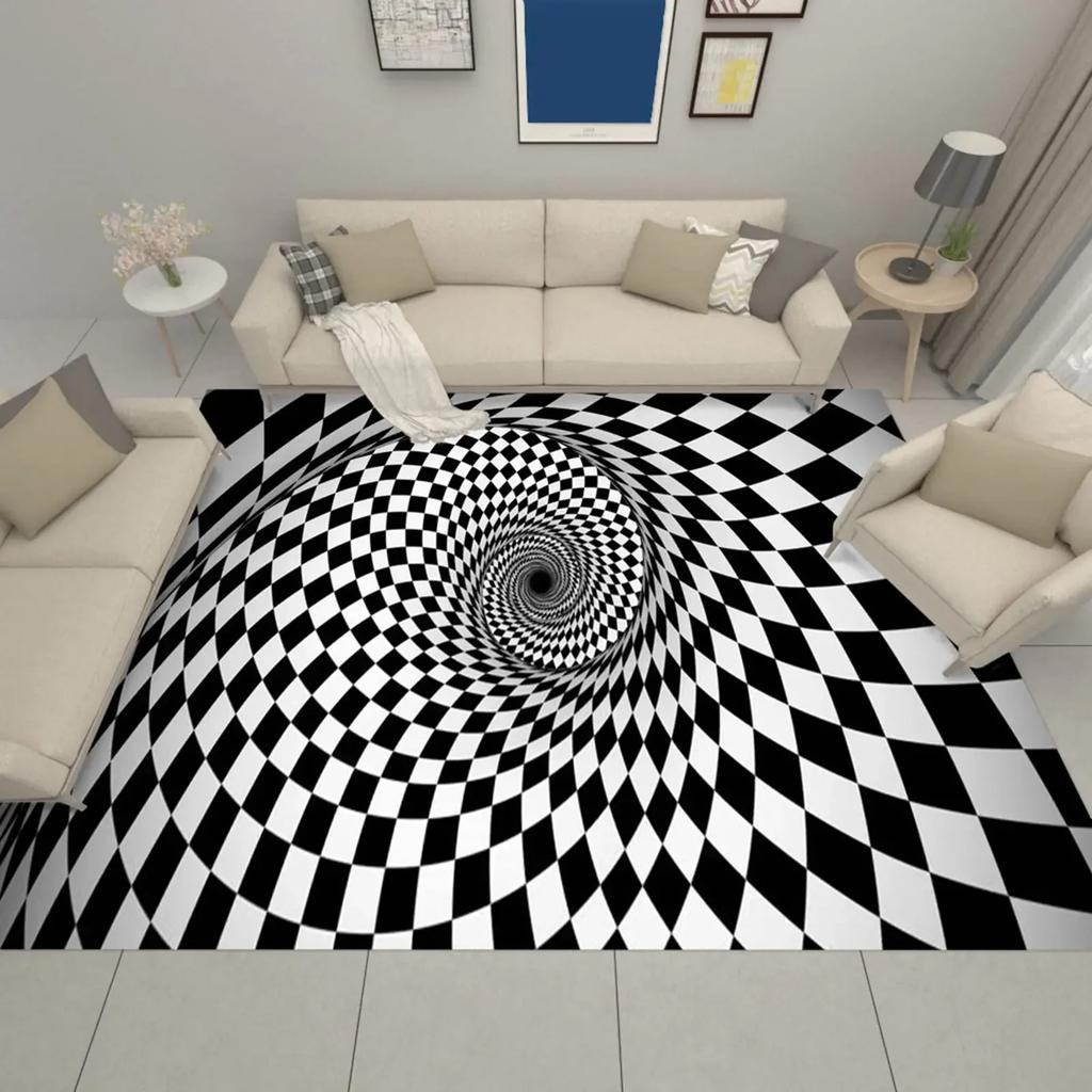 3D Vortex Illusion Carpet for Bathroom Living Room Sofa Table Decor Rugs Hallway Balcony Floor Mat Anti-slip Entrance Door Mat