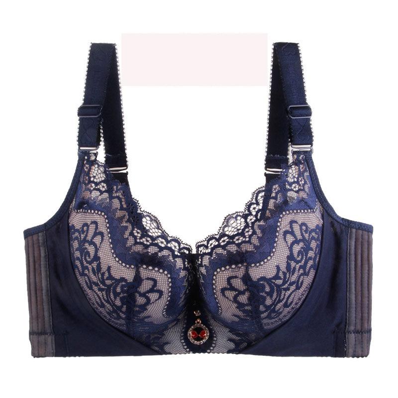 Sexy Autumn and Winter Big Yards Underwear Bra Thin Sexy Lace with Steel Ring Has To Support The Full Cup Large Cups To Increase 100D