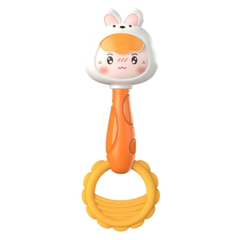 Handheld Shaker Toy for Infant Cartoon Dinosaur Newborns Gift Fun Activity Baby Shaker for 0-12 Month Baby Grasp Toy