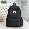 Schoolbag Japanese Ins Small Fresh Student Schoolbag Female Cute Embroidered Bow Backpack Solid Color Versatile Travel Backpack