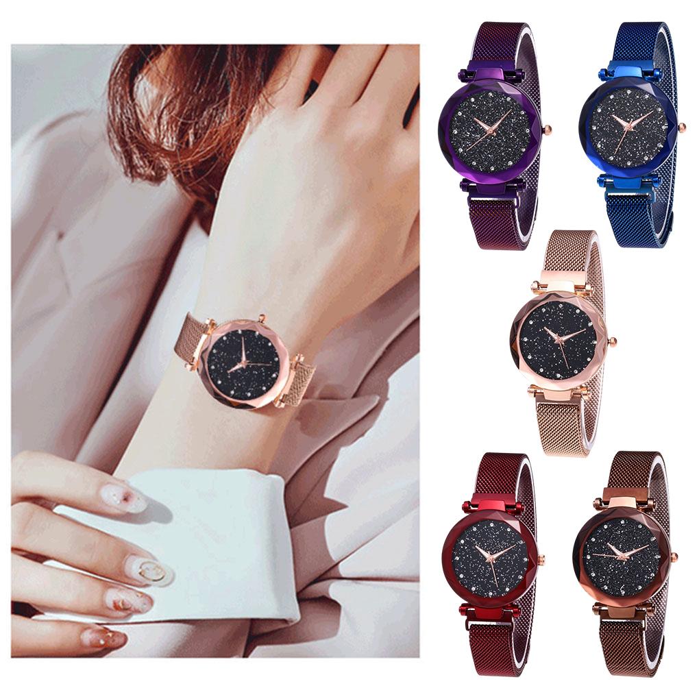Ladies Magnetic Starry Sky Clock Luxury Ladies Watch Fashion Diamond Female Quartz Watch