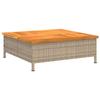 VidaXL Table de Jardin, Table Basse Carrée avec Trou, Meuble de Terrasse Balcon Patio Extérieur, Beige Résine Tressée et 3281631