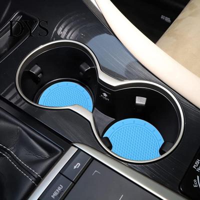 Car Supplies Cup Coaster Anti-deform Groove Pattern PVC Anti-slip Interior Accessories Round Bendable Drink Holder for Daily Pad