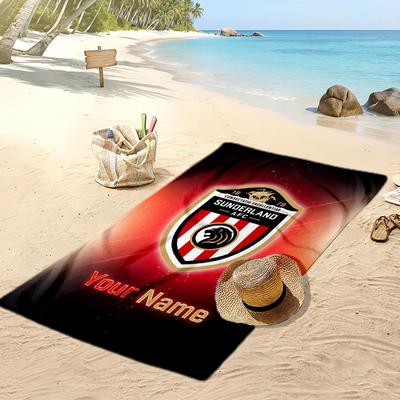 Sunderland FC Personalized Printed Beach Towel Soccer Logo Support Custom Name Text Absorbent Towel For Sport Travel Special Gift
