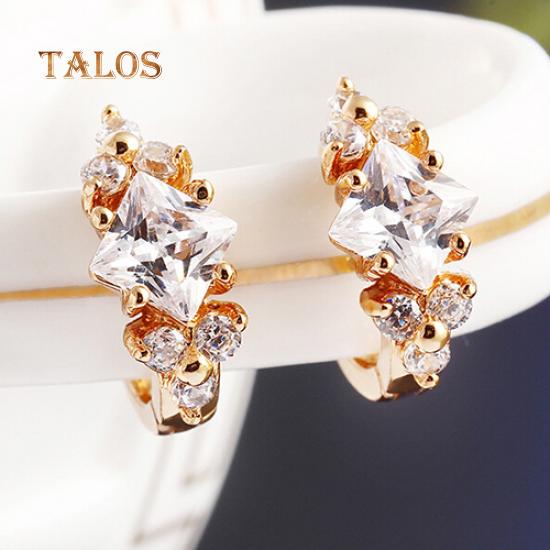 Luxury Shining Cubic Zirconia Hoop Eardrop Huggie Earring Jewelry Charm