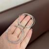 New Trend Women's Hoop Earrings Rhinestone Twisted Circle Round Big Exaggerated Loop Earrings Punk Hiphop Female Ear Jewelry