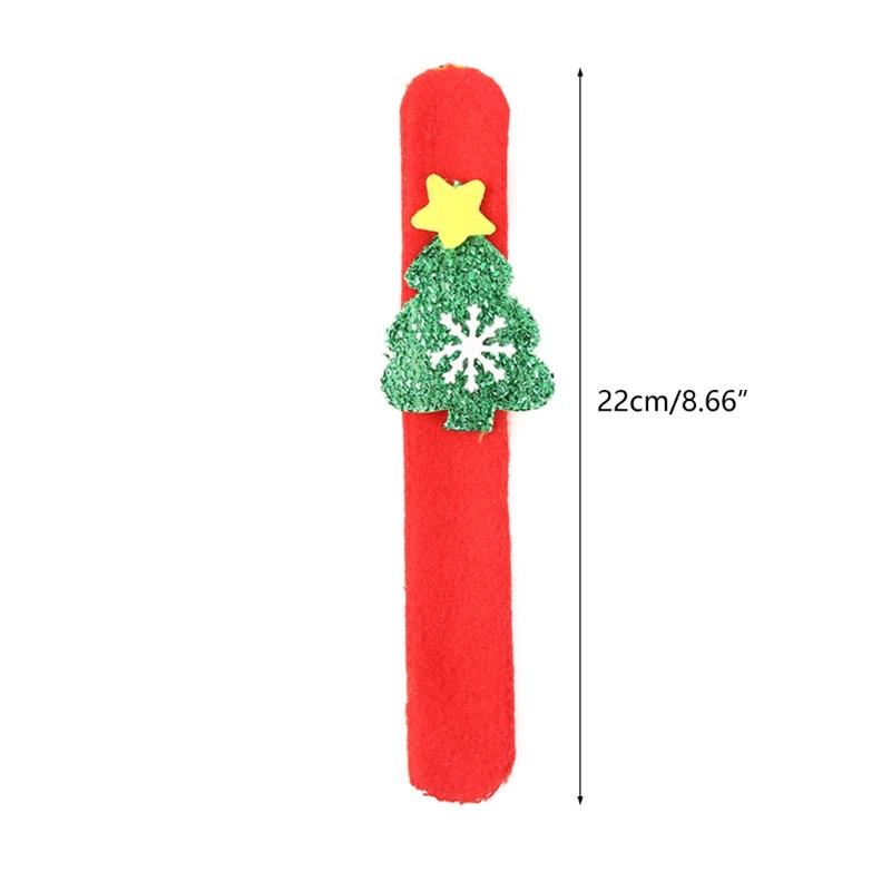 Christmas Decorations Clap Circle Cute Elk Snowman Decor Nativity For Kids Slap Wrist Slap Christmas Gifts Bracelet