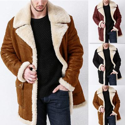 Autumn and Winter Thickened Fur Integrated Men's Coat Faux Leather Plush Long Coat Men's Jacket