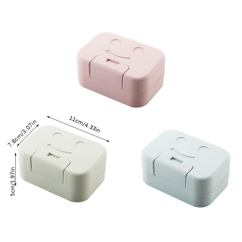 2pcs Cartoon Sealed Soap Box With Lid, Portable Travel Soap Container, Bathroom Soap Storage Case