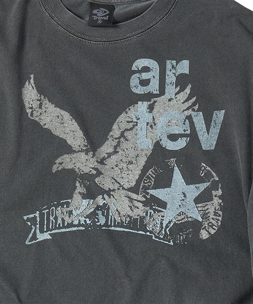 TRAVEL Imperial Pigment Short Sleeve T-Shirt Black Charcoal