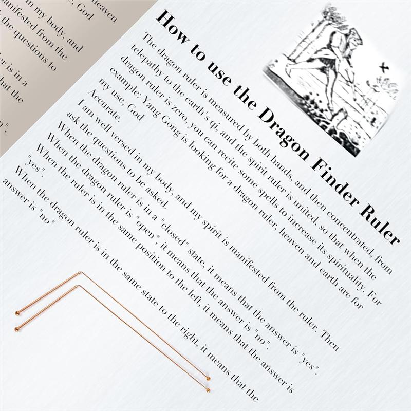 AD23-Copper Dowsing Rods 2PCS Divining Rods+Dowsing Pendulum + Divination Mat- For Divining Water,Treasure,Buried Items Etc