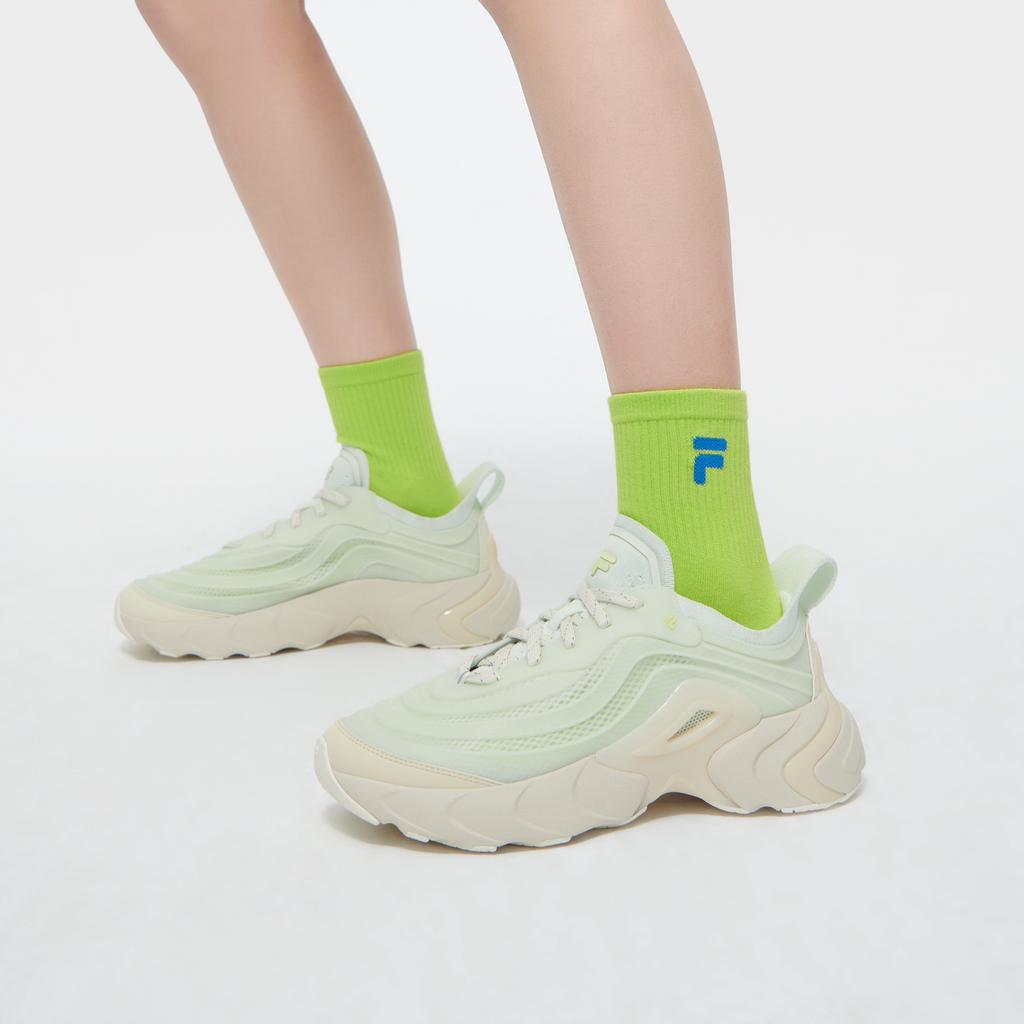 FILA Fusion Ray 4 Fashion Casual Low-Top Lifestyle Shoes Women sneaker White Green T12W421107FWW