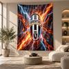 Decorative Tapestry,Juventus FC Printed Wall Art, Lightweight Wall Hanging For Bedroom Background