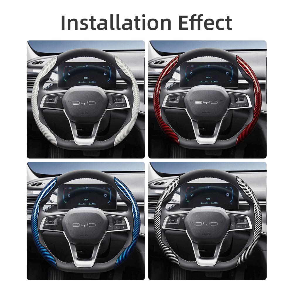 Suitable for Byd Carbon Fiber Texture Steering Wheel Cover with Segmented Quick-Release Design, Durable, for Atto 3 2 Dolphin Seal Sealion Han Song Qi
