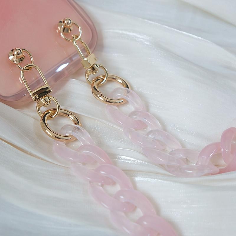 New Phone Accessory Detachable Parts Chain Orange Green Crossbody Resin Luxury Strap Phone Case Chains Acrylic Shoulder Lanyard Hanging Chain
