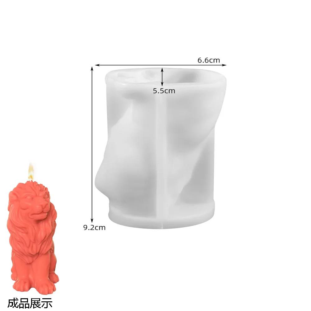 3D Lion Silicone Candle Mold DIY Animal Plaster Ornaments Crafts Mold Aromatherapy Candle Handmade Soap Resin Mould Home Decor