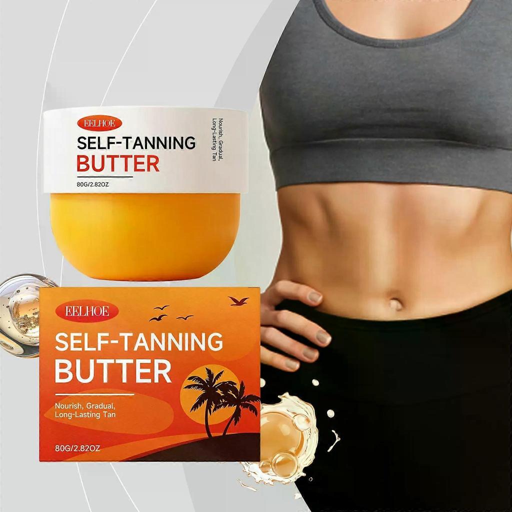 Burro Autoabbronzante, Crema Autoabbronzante Graduale Bronze, Burro Corpo Idratante per Abbronzatura Naturale a Lunga Durata, Senza Tonalità Arancioni, Autoabbronzante Nutriente, 80g