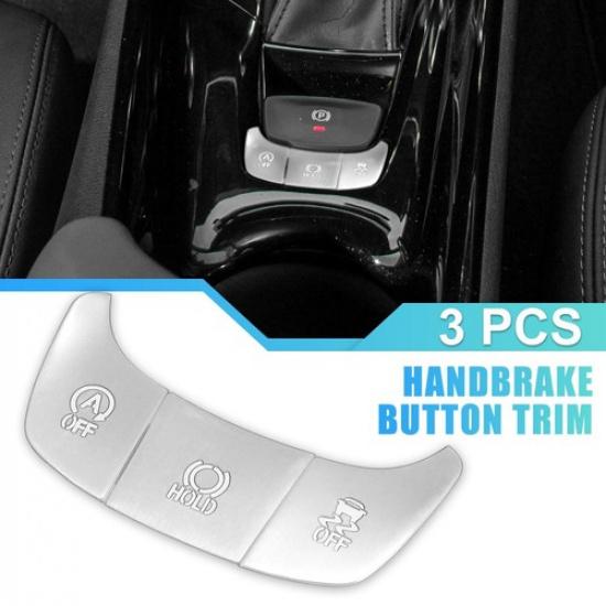 3pcs Aluminum Alloy Handbrake Button Sticker for Toyota CHR 17-21 Silver Tone