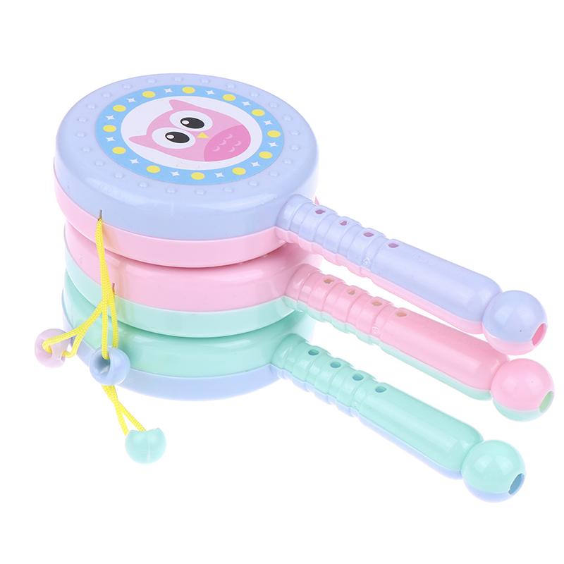 1 Stück Cartoon Tier Rassel Trommel Drehspielzeug Baby Früherziehung Rasselspielzeug Kinderspielzeug