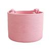 Pet Toy Storage Basket - Cotton Rope with Knot Handles, Color No Embroidery, for and Dog Toys, Treats and Accessories