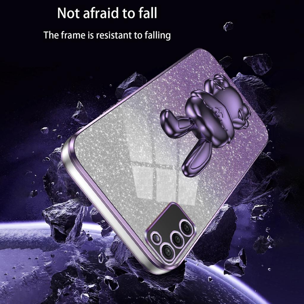 For Samsung Galaxy A03s (164.2 X 75.9 X 9.1mm) Cartoon Rabbit Kickstand Mobile Phone Protector Case