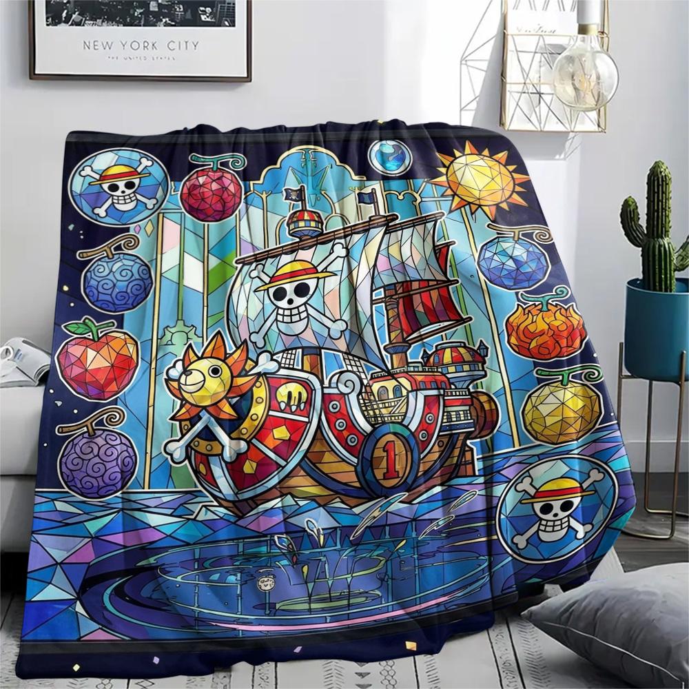 

One Piece Luffy Print Flannel Blanket, Ultra Soft High Quality All Seasons Warm Throw, Home Decor Cozy Blanket, Perfect Christmas Gift 80cm x 120cm